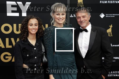 Utrecht 29 september 2023
Uitreiking gouden kalveren in de schouwburg van Utrecht. Jurgen Smit en Marit v Bohemen en haar dochter