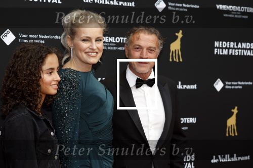 Utrecht 29 september 2023
Uitreiking gouden kalveren in de schouwburg van Utrecht. Jurgen Smit en Marit v Bohemen en haar dochter