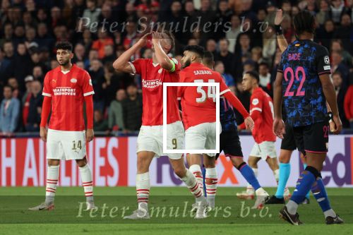 Eindhoven, 3 Oktober 2023
Championsleague PSV-Sevilla, eindstand 2-2
Luuk de Jong vol onbegrip over scheidsrechter