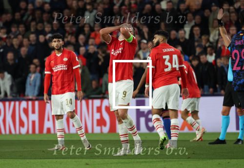 Eindhoven, 3 Oktober 2023
Championsleague PSV-Sevilla, eindstand 2-2
Luuk de Jong vol onbegrip over scheidsrechter