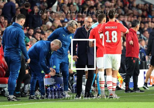 Eindhoven, 3 Oktober 2023
Championsleague PSV-Sevilla, eindstand 2-2
Peter Bosz en Noa Lang