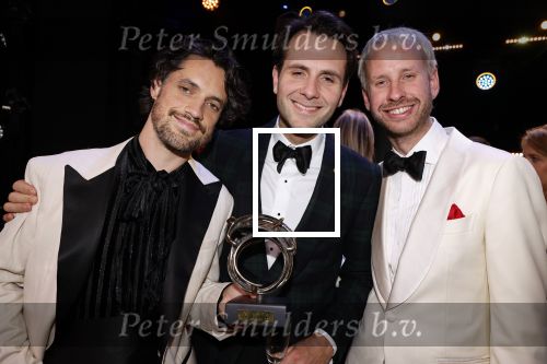Amsterdam 17 oktober 2024
Het televizierring gala 2024  in carre . Jasper Demollin, Tobias Camman en Daan Boom van de FOMO Show