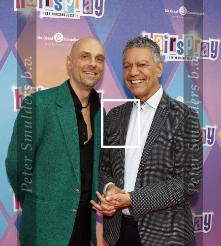 Rotterdam 12 oktober 2025
Premiere Hairspray in het oude Luxor in Rotterdam. Frank Sanders met een kennis
