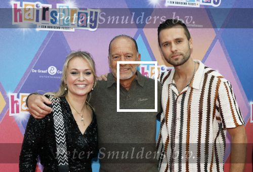 Rotterdam 12 oktober 2025
Premiere Hairspray in het oude Luxor in Rotterdam. Ron Boszhard poseert met Naomi Boszhard en Niels Boszhard