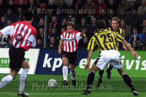 Eindhoven 1 november 2000
PSV-Vitesse
Kolkka blij na de 1-0