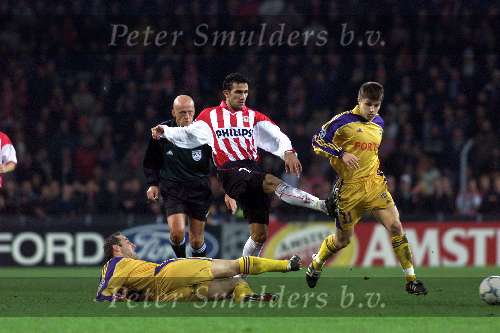 Eindhoven, 9 november 2000
Champions League PSV-Anderlecht, eindstand
Ramzi en Stoica