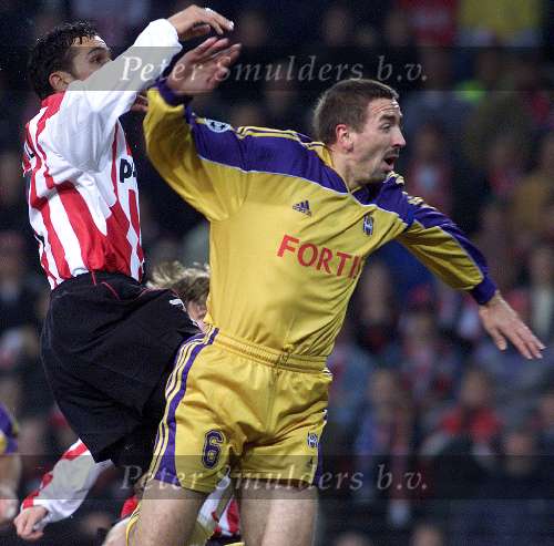 Eindhoven, 9 november 2000
Champions League PSV-Anderlecht, eindstand
RAMZIE en LORENZO STAELENS