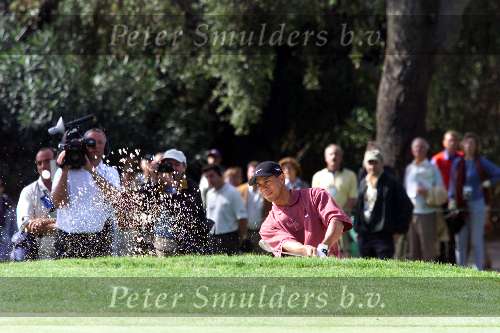 Marbella 12 november 2000
 Golfclub Valderrama American Express Championships.
Tiger Woods  Bunker golfen