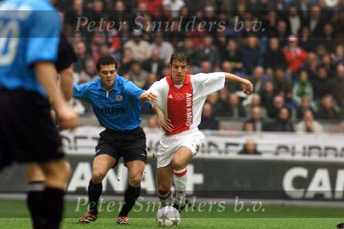 Amsterdam 25 november 2001
AJAX-PSV 1-3
Rafael v d Vaart en Wilfred  bouma