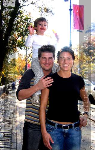 New York  3 november 2003
Martijn Krabbe met bikkel en amanda in new york