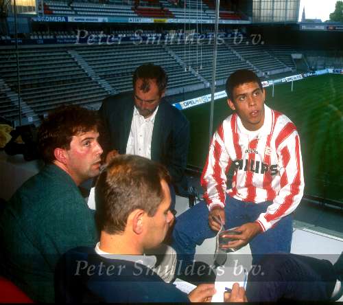 Eerste dag Ronaldo wordt geintervieuwd door Frans v d Nieuwenhof Gerard Lukken en Xavier Moonen