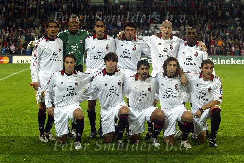 Eindhoven, 1 November 2005
Wedstrijd Champions League seizoen 2005/2006tussen PSV-AC Milaan, eindstand 1-0
met o. Paolo Maldini Dida Jaap Stam Clarence Seedorf Kaka Kakha Kaladze Alessandro Nesta Serhinho
© Foto: Peter Smulders