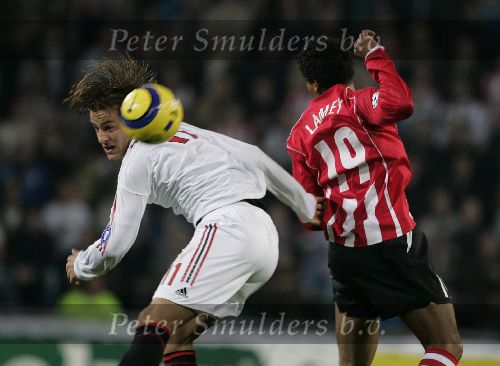 Eindhoven, 1 November 2005
Wedstrijd Champions League seizoen 2005/2006 tussen PSV-AC Milaan, eindstand 1-0
Michael Lamey 
© Foto: Peter Smulders