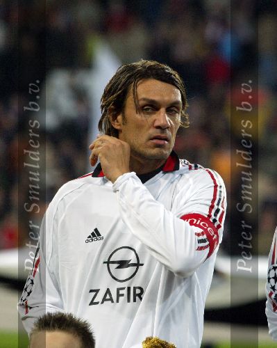 Eindhoven, 1 November 2005
Wedstrijd Champions League seizoen 2005/2006 tussen PSV-AC Milaan, eindstand 1-0
Paolo Maldini 
© Foto: Peter Smulders