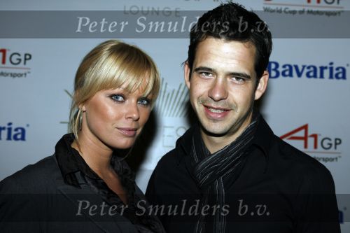 Amsterdam 30 september 2006
Feestje A1 grand prix in club Onassis.
Bridget Maasland met haar vriend Pepijn