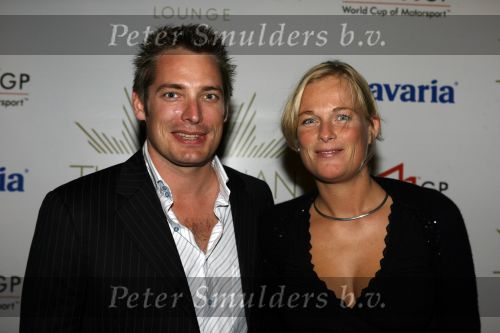 Amsterdam 30 september 2006
Feestje A1 grand prix in club Onassis.
Sebastiaan Bleekemolen  met zijn vriendin
