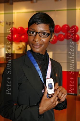 Amsterdam 5 oktober 2006
Sylvana Simons bij presentatie Pink Ribbon Samsung en KPN.