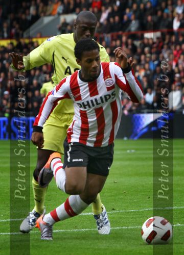 Eindhoven, 24 Oktober 2010
Kompetitiewedstrijd PSV-Feyenoord, eindstand 10-0 Seizoen 2010/2011
De grootste nederlaag van Feyenoord ooit in het betaalde voetbal
Evenaring van de grootste overwinning PSV in het betaald Voetbal
Jeremain Lens
Foto Junior Smulders