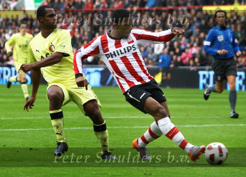Eindhoven, 24 Oktober 2010
Kompetitiewedstrijd PSV-Feyenoord, eindstand 10-0 Seizoen 2010/2011
De grootste nederlaag van Feyenoord ooit in het betaalde voetbal
Evenaring van de grootste overwinning PSV in het betaald Voetbal
Jeremain Lens
Foto Junior Smulders