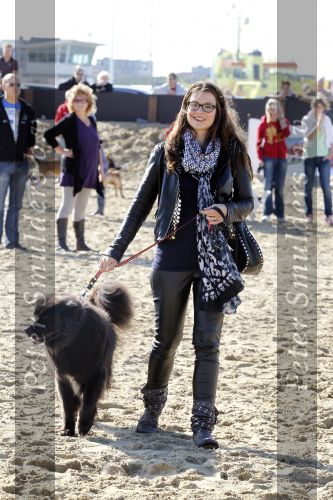 Scheveningen 3 oktober 2010
Dogwalk georganiseerd door de stichting van Bridget Maasland . Miljuschka Witzenhausen met hond
Peter Smulders bv
