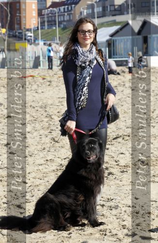 Scheveningen 3 oktober 2010
Dogwalk georganiseerd door de stichting van Bridget Maasland . Miljuschka Witzenhausen met hond
Peter Smulders bv