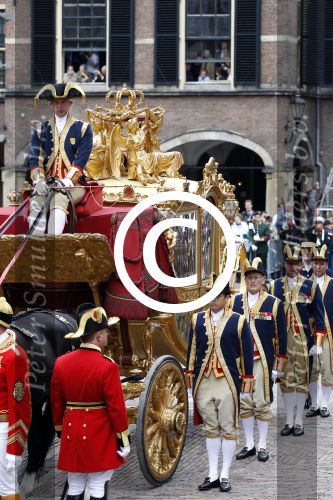 Den Haag 20 september 2011
Prinsjesdag in den haag met daarbij aanwezig Koningin Beatrix Prins Willem Alexander Maxima Pieter v Vollenhoven Prinses Margriet Prins Constantijn en prinses Laurentien. Gouden koets