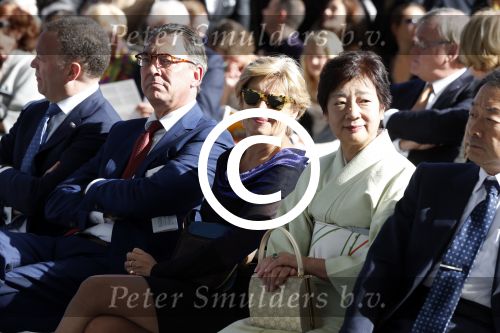 Amsterdam 22 september 2012
Koningin Beatrix opent het stedelijk museum in Amsterdam. Ook Prins Constantijn en Prinses Laurentien zijn aanwezig. Guusje Ter Horst met man
Peter Smulders bv