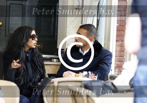Amsterdam 10 oktober 2013
Badr hari op terras met de vriendin van Ronnie Rosenbaum
