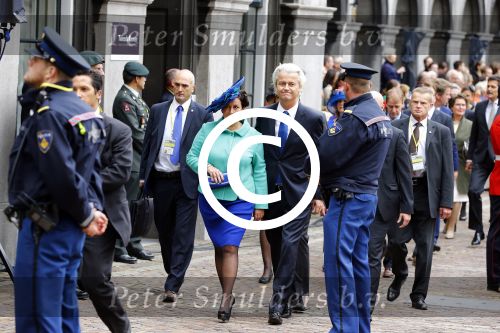 Den Haag 17 september 2013
Prinsjesdag op het binnenhof.
Geert Wilders met zijn vrouw en beveiliging
