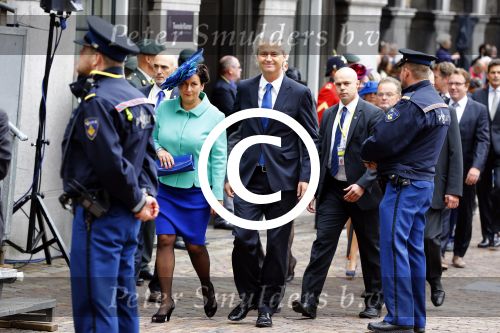 Den Haag 17 september 2013
Prinsjesdag op het binnenhof.
Geert Wilders met zijn vrouw en beveiliging