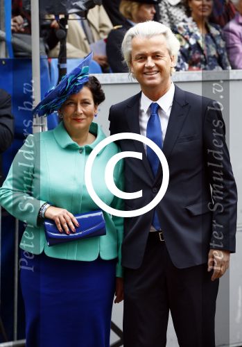 Den Haag 17 september 2013
Prinsjesdag op het binnenhof.
Geert Wilders met zijn vrouw en beveiliging