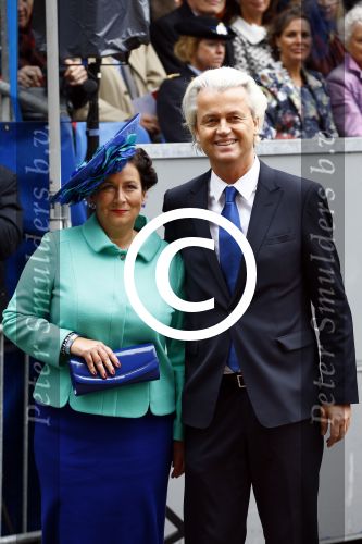 Den Haag 17 september 2013
Prinsjesdag op het binnenhof.
Geert Wilders met zijn vrouw en beveiliging