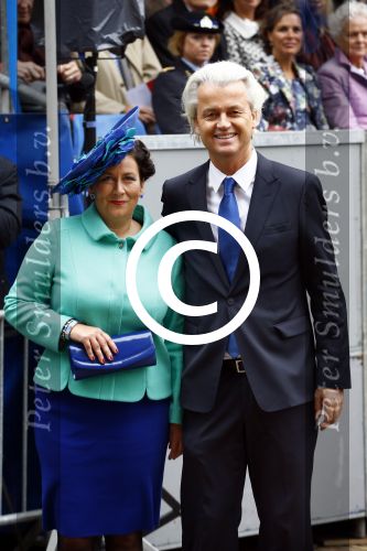 Den Haag 17 september 2013
Prinsjesdag op het binnenhof.
Geert Wilders met zijn vrouw en beveiliging