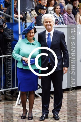 Den Haag 17 september 2013
Prinsjesdag op het binnenhof.
Geert Wilders met zijn vrouw en beveiliging