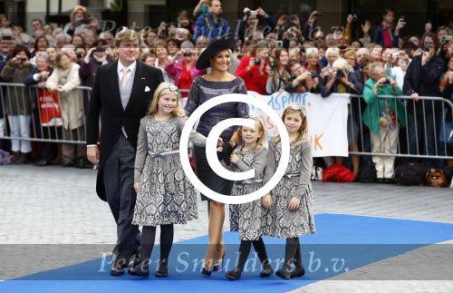 Apeldoorn 5 oktober 2013
Zijne Koninklijke Hoogheid Prins Jaime de Bourbon de Parme en Viktï¿½ria Cservenyï¿½k trouwen in de kerk onze lieve vrouwe ten hemelopneming in Apeldoorn. Koning Willem Alexander Koningin Maxima en de prinsessen Amalia Alexia en Ariane