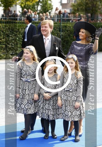 Apeldoorn 5 oktober 2013
Zijne Koninklijke Hoogheid Prins Jaime de Bourbon de Parme en Viktï¿½ria Cservenyï¿½k trouwen in de kerk onze lieve vrouwe ten hemelopneming in Apeldoorn. Koning Willem Alexander Koningin Maxima en de prinsessen Amalia Alexia en Ariane