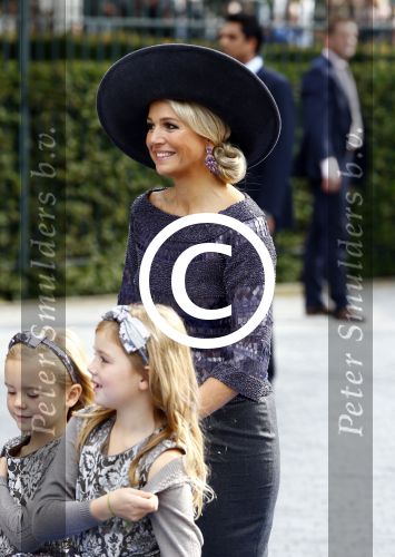 Apeldoorn 5 oktober 2013
Zijne Koninklijke Hoogheid Prins Jaime de Bourbon de Parme en Viktï¿½ria Cservenyï¿½k trouwen in de kerk onze lieve vrouwe ten hemelopneming in Apeldoorn. Koning Willem Alexander Koningin Maxima en de prinsessen Amalia Alexia en Ariane