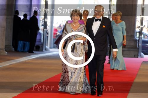 Amsterdam, 29 April 2013
Vertrek Kon. familie vanuit Paleis op de Dam naar het diner in het Rijksmuseum
Pieter v Vollenhoven met Prinses Margriet
Foto Peter Smulders BV