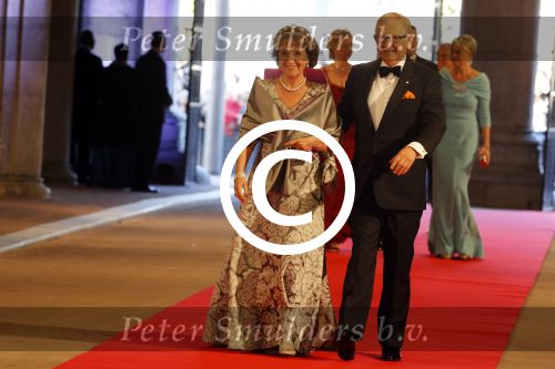 Amsterdam, 29 April 2013
Vertrek Kon. familie vanuit Paleis op de Dam naar het diner in het Rijksmuseum
Pieter v Vollenhoven met Prinses Margriet
Foto Peter Smulders BV