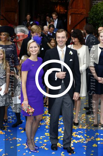 Apeldoorn 5 oktober 2013
Zijne Koninklijke Hoogheid Prins Jaime de Bourbon de Parme en Viktï¿½ria Cservenyï¿½k trouwen in de kerk onze lieve vrouwe ten hemelopneming in Apeldoorn.Prinses Caroline met man Albert Brenninkmeijer