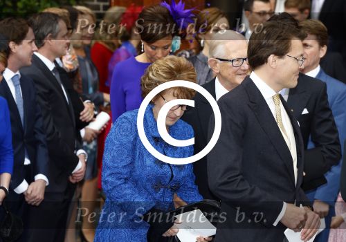 Apeldoorn 5 oktober 2013
Zijne Koninklijke Hoogheid Prins Jaime de Bourbon de Parme en Viktï¿½ria Cservenyï¿½k trouwen in de kerk onze lieve vrouwe ten hemelopneming in Apeldoorn. Prinses Margriet en Pieter v Vollenhoven