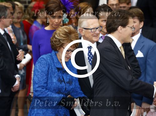 Apeldoorn 5 oktober 2013
Zijne Koninklijke Hoogheid Prins Jaime de Bourbon de Parme en Viktï¿½ria Cservenyï¿½k trouwen in de kerk onze lieve vrouwe ten hemelopneming in Apeldoorn. Prinses Margriet en Pieter v Vollenhoven