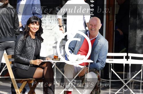 Amsterdam 26 september 2013
Sandra Schuurhof met haar manager Hans v d Veen op terras bij George.