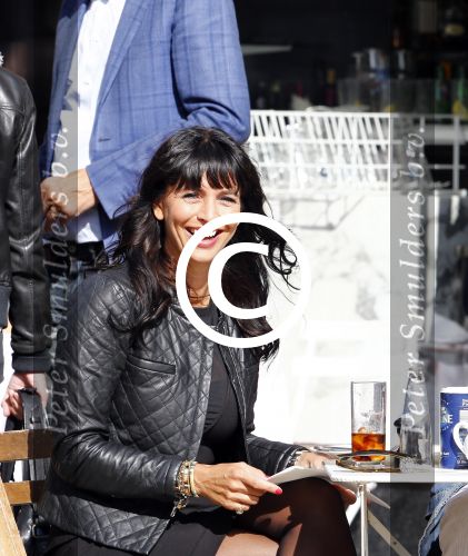 Amsterdam 26 september 2013
Sandra Schuurhof met haar manager Hans v d Veen op terras bij George.