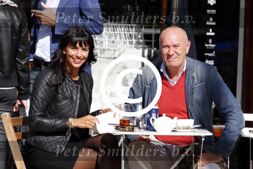 Amsterdam 26 september 2013
Sandra Schuurhof met haar manager Hans v d Veen op terras bij George.