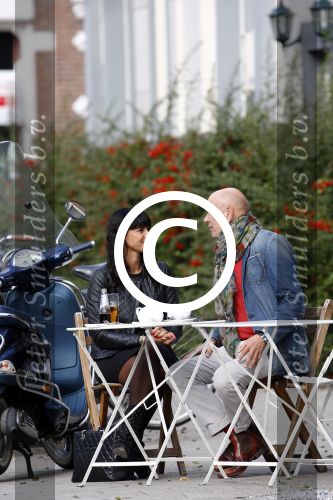 Amsterdam 26 september 2013
Sandra Schuurhof met haar manager Hans v d Veen op terras bij George.