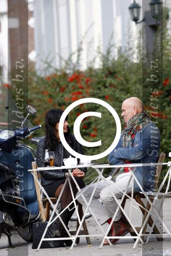 Amsterdam 26 september 2013
Sandra Schuurhof met haar manager Hans v d Veen op terras bij George.