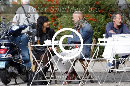 Amsterdam 26 september 2013
Sandra Schuurhof met haar manager Hans v d Veen op terras bij George.