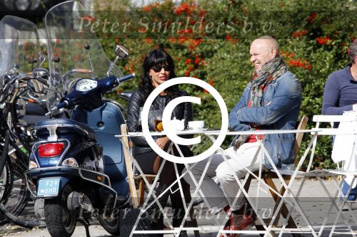 Amsterdam 26 september 2013
Sandra Schuurhof met haar manager Hans v d Veen op terras bij George.