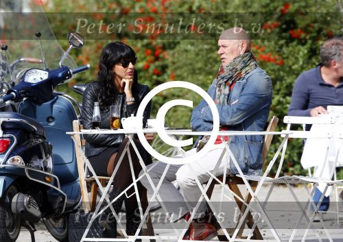 Amsterdam 26 september 2013
Sandra Schuurhof met haar manager Hans v d Veen op terras bij George.